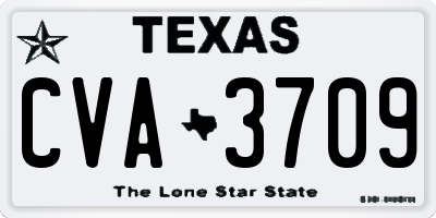 TX license plate CVA3709