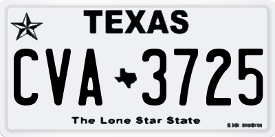 TX license plate CVA3725