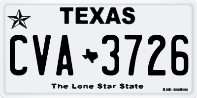TX license plate CVA3726