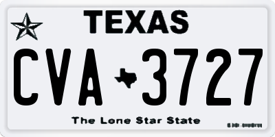 TX license plate CVA3727