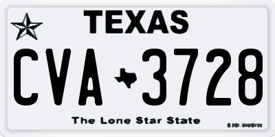TX license plate CVA3728