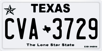 TX license plate CVA3729