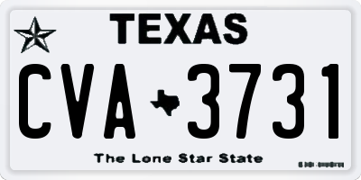 TX license plate CVA3731