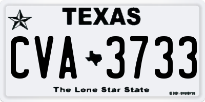 TX license plate CVA3733