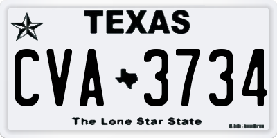 TX license plate CVA3734