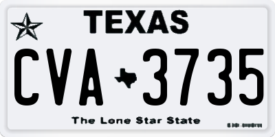 TX license plate CVA3735