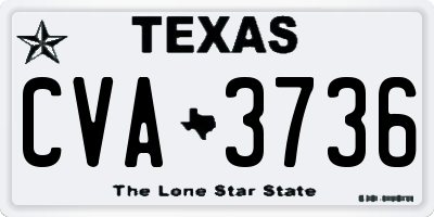TX license plate CVA3736
