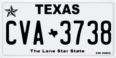TX license plate CVA3738