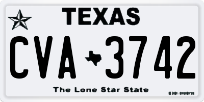 TX license plate CVA3742