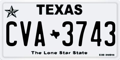 TX license plate CVA3743