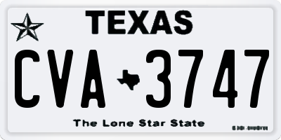 TX license plate CVA3747