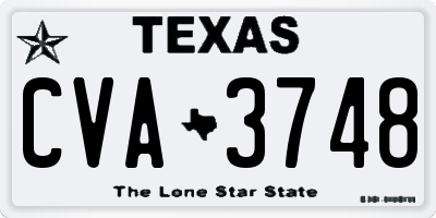 TX license plate CVA3748