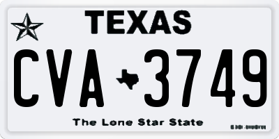 TX license plate CVA3749