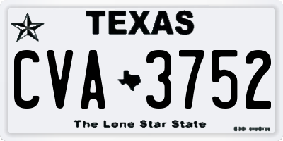 TX license plate CVA3752