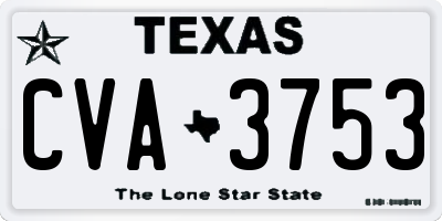 TX license plate CVA3753
