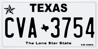 TX license plate CVA3754