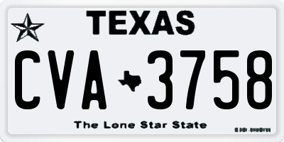 TX license plate CVA3758