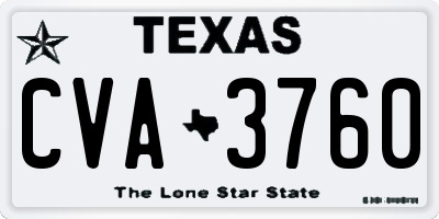 TX license plate CVA3760
