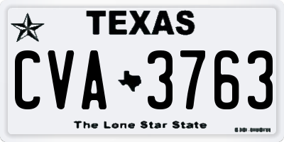 TX license plate CVA3763