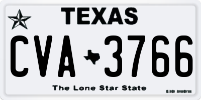 TX license plate CVA3766