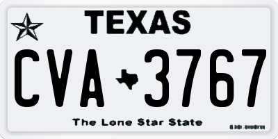 TX license plate CVA3767