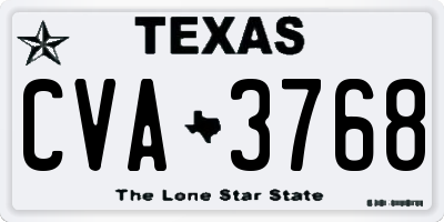 TX license plate CVA3768