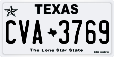 TX license plate CVA3769