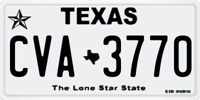 TX license plate CVA3770