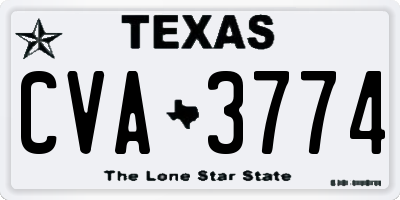 TX license plate CVA3774
