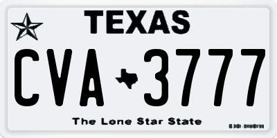 TX license plate CVA3777