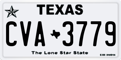 TX license plate CVA3779