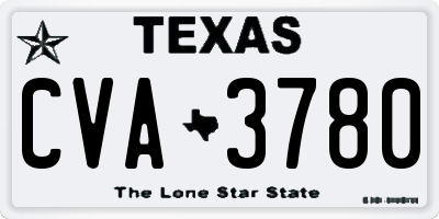TX license plate CVA3780