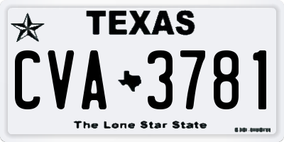 TX license plate CVA3781