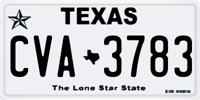 TX license plate CVA3783