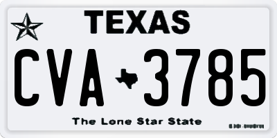 TX license plate CVA3785