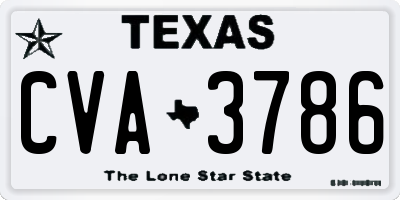 TX license plate CVA3786