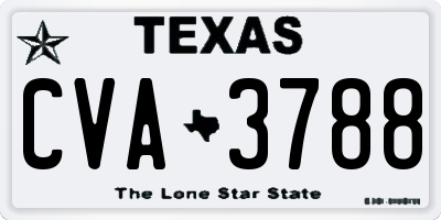 TX license plate CVA3788