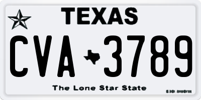 TX license plate CVA3789