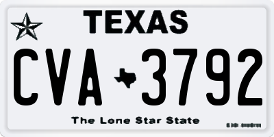 TX license plate CVA3792