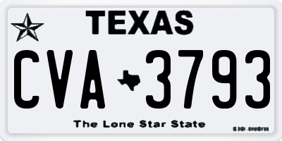 TX license plate CVA3793