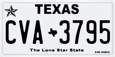 TX license plate CVA3795