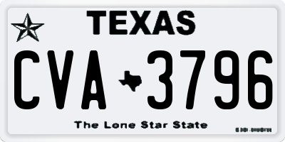 TX license plate CVA3796
