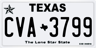 TX license plate CVA3799