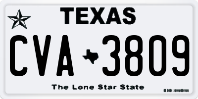 TX license plate CVA3809