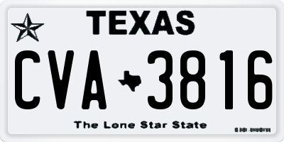 TX license plate CVA3816