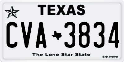 TX license plate CVA3834