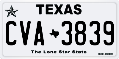 TX license plate CVA3839
