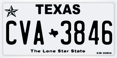 TX license plate CVA3846