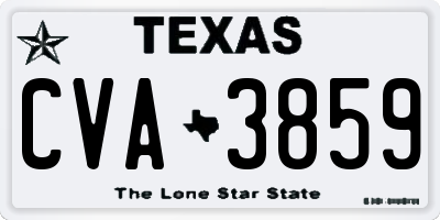 TX license plate CVA3859