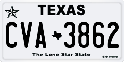 TX license plate CVA3862